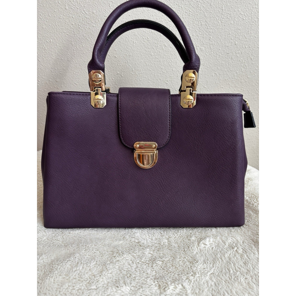 Dasein Womens Satchel Handbag Double Pocket Purse Top Handle Shoulder Bags